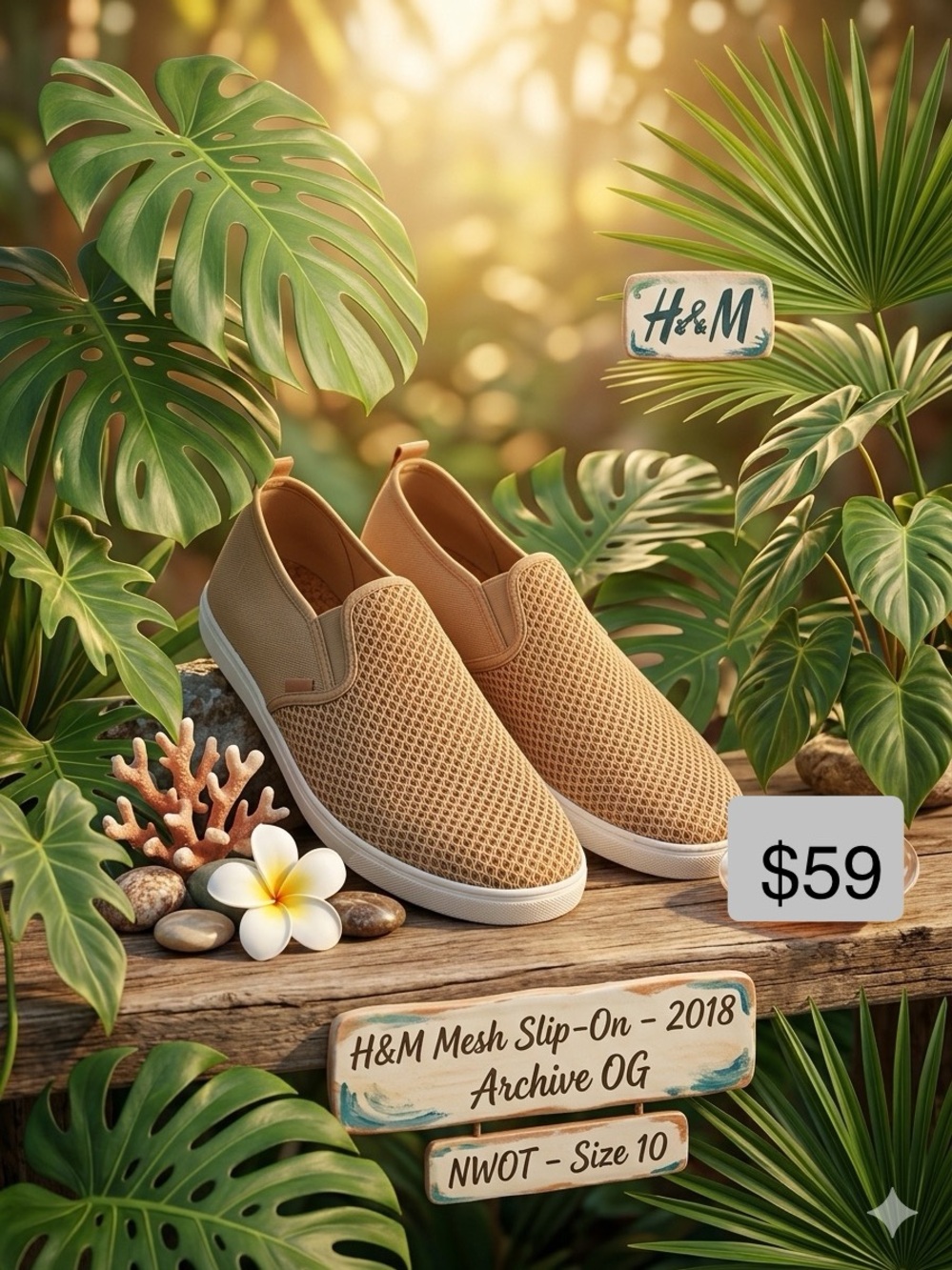 H&M Men's Mesh Slip-On Shoes - Size 10 - Brand NIP